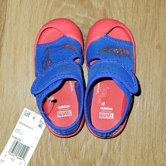 Adidas x Marvel Unisex Toddler Sandals/Shoes Spider-Man Blue/Red Size 6.5 New - Picture 6 of 11